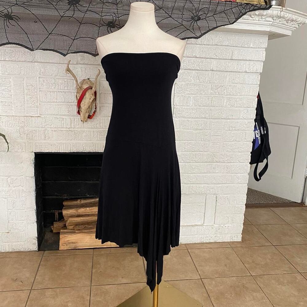Vintage black asymmetrical dress